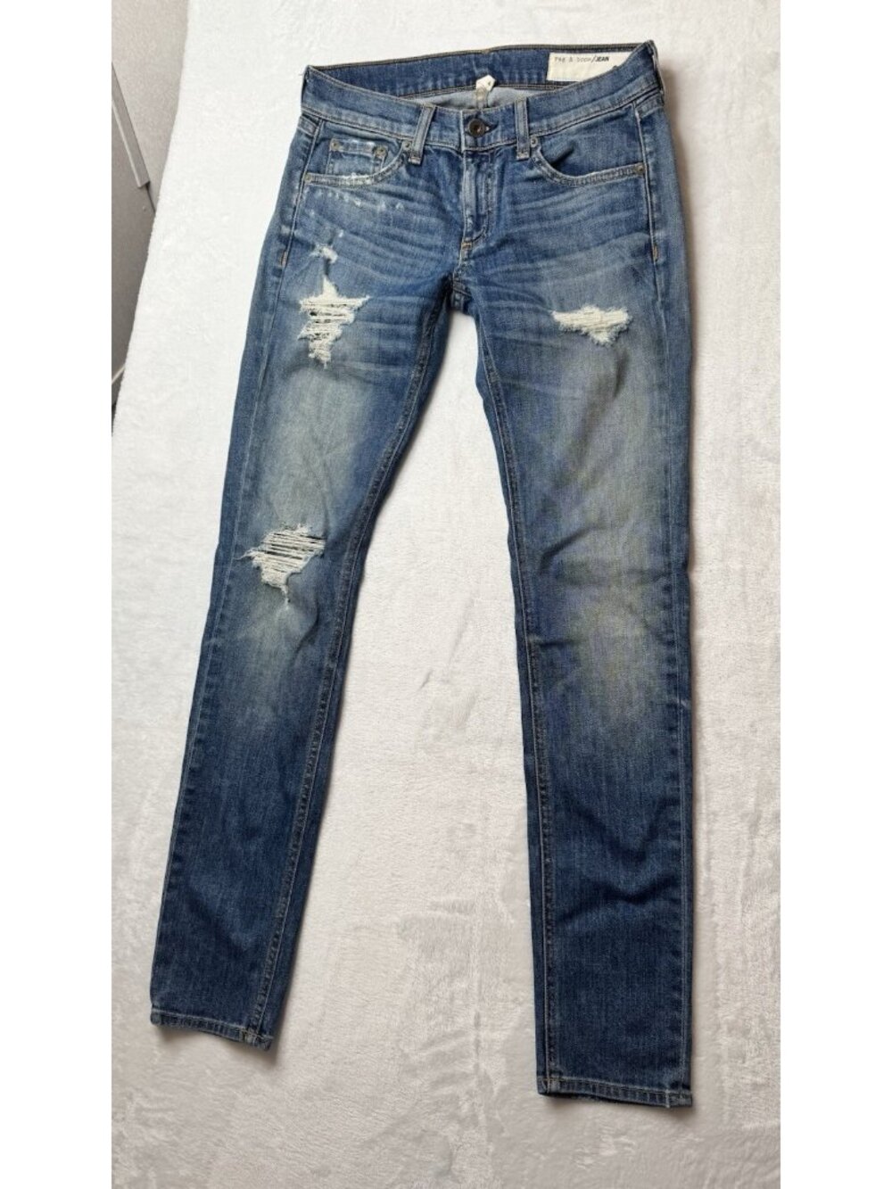 Rag & Bone Size 24 Womens DRE Jeans Stretch Skinny Distress Low Rise